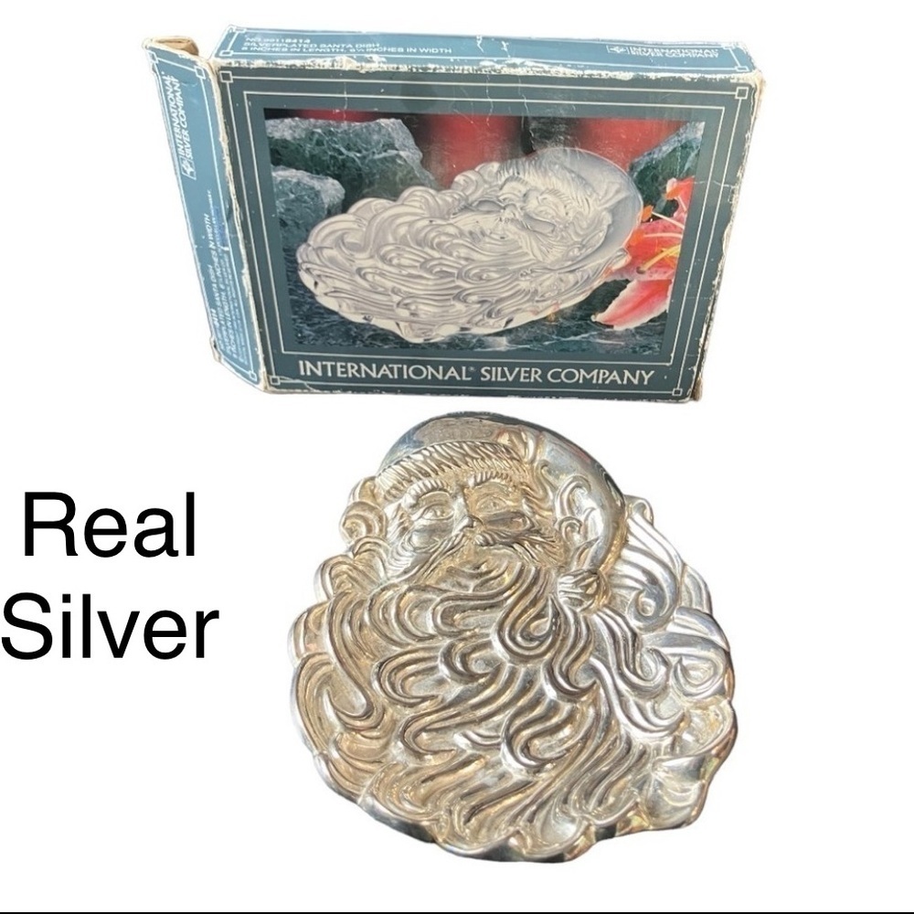 International Silver Company Santa Candy Trinket Tray